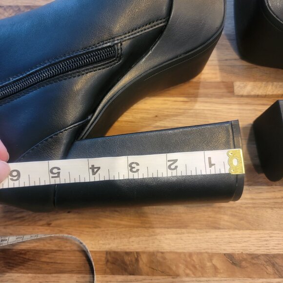 Scoop Slingback Kitten Heel Black Platform Boots - Picture 11 of 15